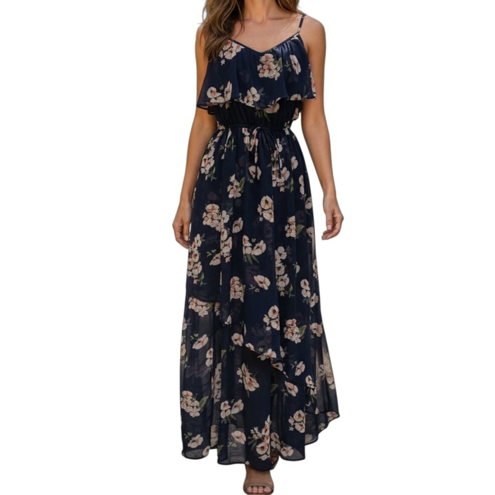 Abercrombie & Fitch Maxi Dress‎ Women’s Floral Navy Blue Dress Size M 2310